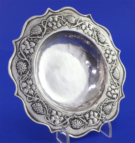 An Edwardian Arts & Crafts silver dish by the Keswick School of Industrial Art, 2.5 oz.